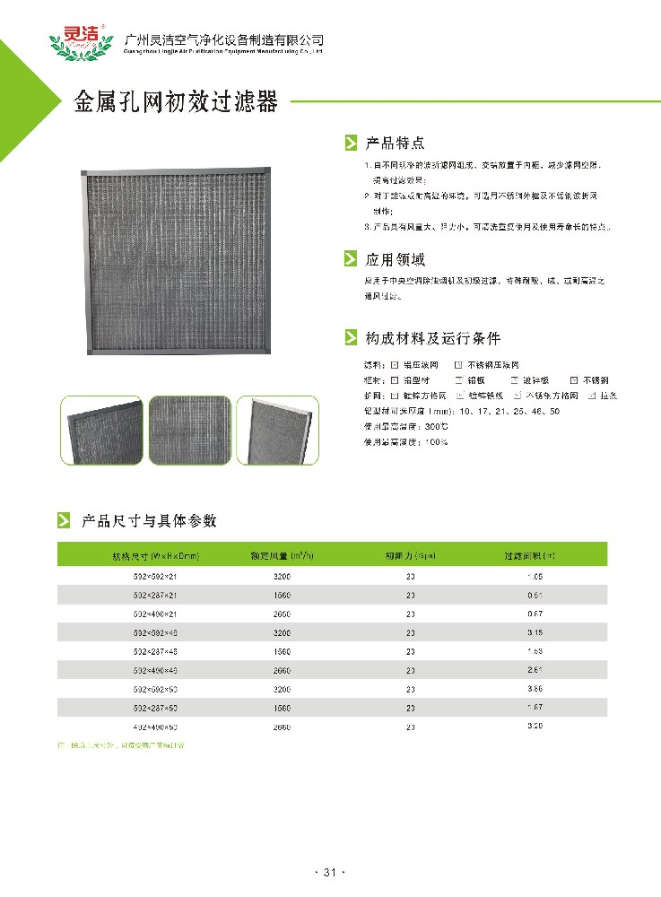 金屬孔網(wǎng)初效過濾器有哪些特點(diǎn)?